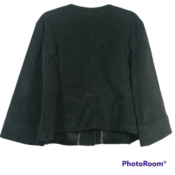 Live A Little Olive Green Corduroy Tortoise Button Front Size XL - Picture 2 of 6